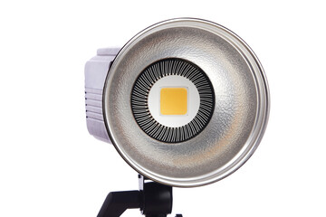 Led studio light for photo and videography on white.
