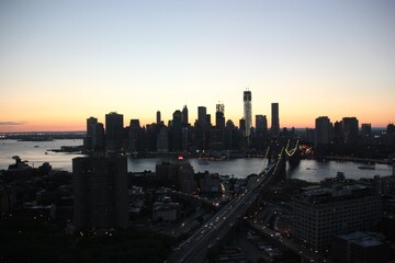 Fototapeta premium Manhattan New York Skyline Sunset
