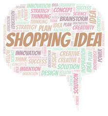 Obraz premium Shopping Idea typography word cloud create with the text only.