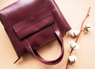 Red leather bag