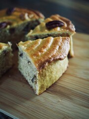 호두 파운드케이크, 음식, 갈색, 빵  
