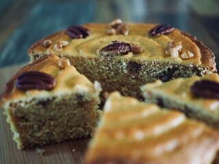 호두 파운드케이크, 음식, 갈색, 빵  
