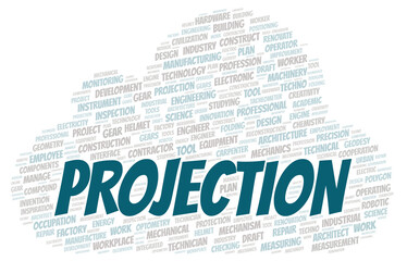 Obraz premium Projection typography word cloud create with the text only