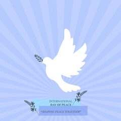 Fototapeta na wymiar International Peace Day vector illustration. Peace dove. Illustration of World Peace Day greeting card. Simple