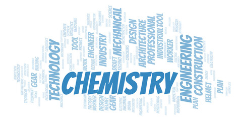 Obraz premium Chemistry typography word cloud create with the text only