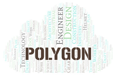 Obraz premium Polygon typography word cloud create with the text only