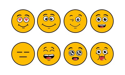 vector illustration of emoticon with character. cute and very attractive
