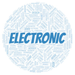 Electronic typography word cloud create with the text only