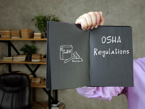 Business Concept Meaning OSHA Regulations With Sign On The Sheet.