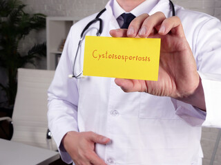 Health care concept meaning Cystoisosporiasis  with inscription on the piece of paper.
