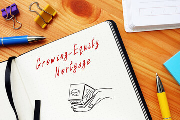 Financial concept meaning Growing-Equity Mortgage with phrase on the sheet.