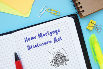 Home Mortgage Disclosure Act sign on the sheet.