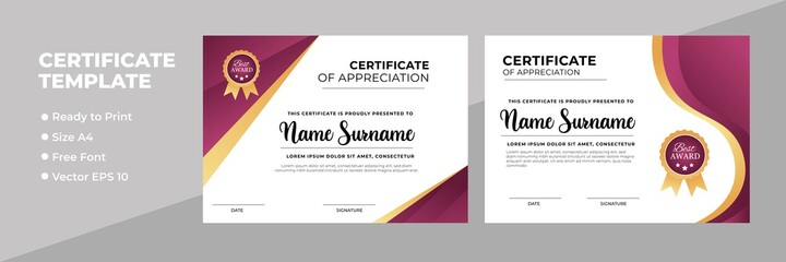 Obraz premium Creative Certificate of Achievement Award Template