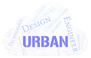 Obraz premium Urban typography word cloud create with the text only