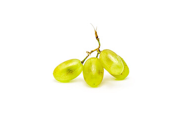 Ripe bunch of grapes close-up isolated on white background