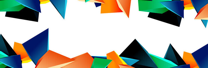 Triangle mosaic abstract background, 3d triangular low poly shapes. Geometric vector illustration for covers, banners, flyers and posters and other