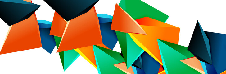 Triangle mosaic abstract background, 3d triangular low poly shapes. Geometric vector illustration for covers, banners, flyers and posters and other