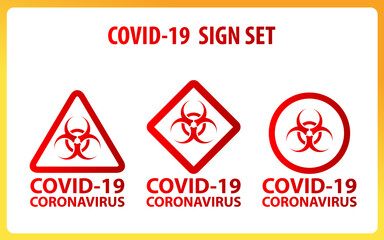 Covid-19 Warning Sign Set