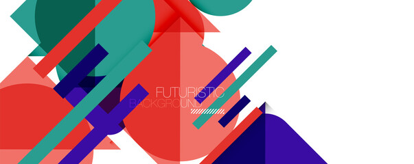 Simple circles and triangles abstract background. Vector illustration for covers, banners, flyers and posters and other designs