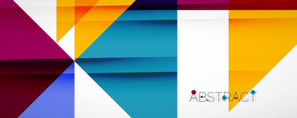 Geometric abstract background. Techno color triangle shapes. Vector illustration for covers, banners, flyers and posters and other designs