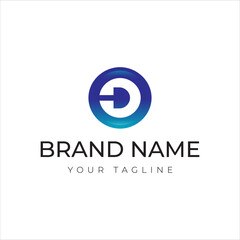 Letter D for musical. media. label. studio. digital. technology visualisation with minimal modern and clean design concept