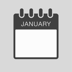 Icon page calendar, month January, to-do list