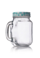 Empty juice mug isolated on white.