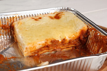 Baked Lasagne Bolognese in Disposable Foil Dish