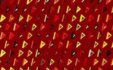 Dark Red, Yellow vector layout with lines, triangles.