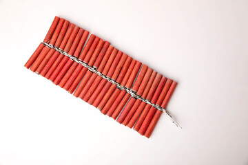 Diwali Firecrackers on white