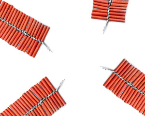 Diwali Firecrackers on white