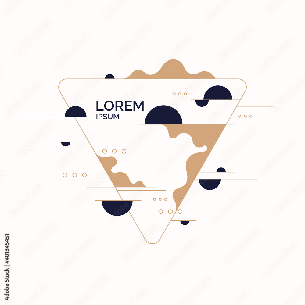 Poster abstract blobs and geometric shapes on a yellow background