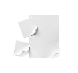 Blank paper sheets on white background