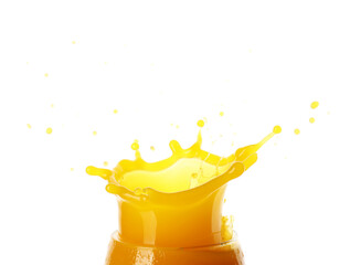 Fototapeta na wymiar Splash of fresh mango juice on white background