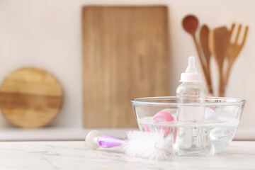 Cleaning of baby bottles at home