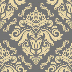 Classic seamless pattern. Damask orient ornament. Classic vintage golden background. Orient ornament for fabric, wallpaper and packaging