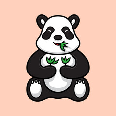 Cute panda icon vector illustration