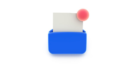 Notification new email blue symbol. 3D rendering