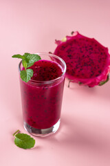 Red Dragon fruit juice in a glass