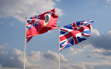 Flags of UK British and Bermuda.