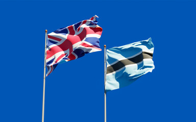 Flags of UK British and Botswana.