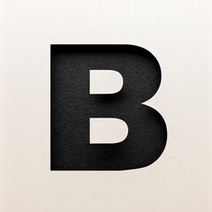 Black Font design, Abstract alphabet font, realistic typography - B