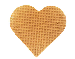 One Heart waffles isolated on white background