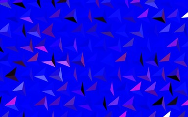 Fototapeta premium Dark Pink, Blue vector background with triangles.
