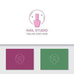 trendy and modern nail logo and icon best for salon, cosmetics, manicure, services design template