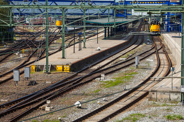 Fototapeta na wymiar Trainstation with tracks