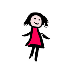 Doodle grunge style icon. Decorative element. Outline, cartoon line icon