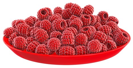 Raspberry In plate 3D Render