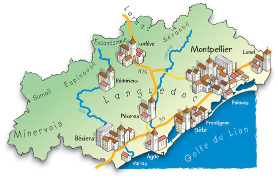 34 Carte du département de l'Hérault