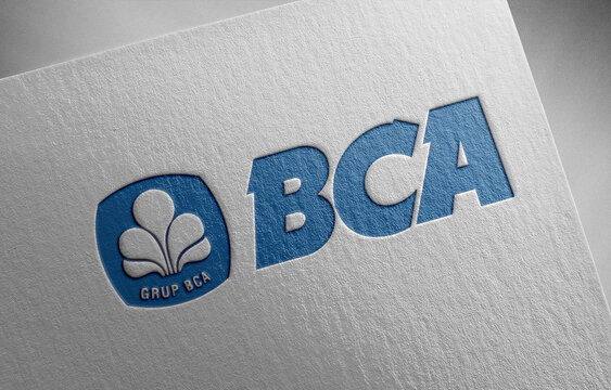 Bank central asia logo icon paper texture